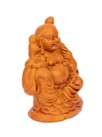 Terracotta Laughing Buddha Statue - 7 inches height - The Heritage Artifacts