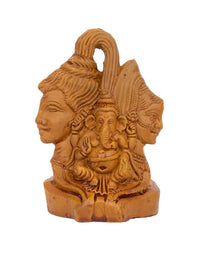 Terracotta Small Figurine of Shiva Parvati & Ganesh - 4 inches height - The Heritage Artifacts