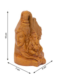 Terracotta Small Figurine of Shiva Parvati & Ganesh - 4 inches height - The Heritage Artifacts