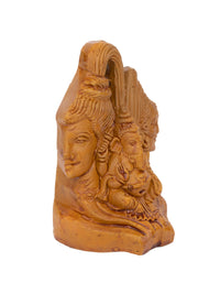 Terracotta Small Figurine of Shiva Parvati & Ganesh - 4 inches height - The Heritage Artifacts