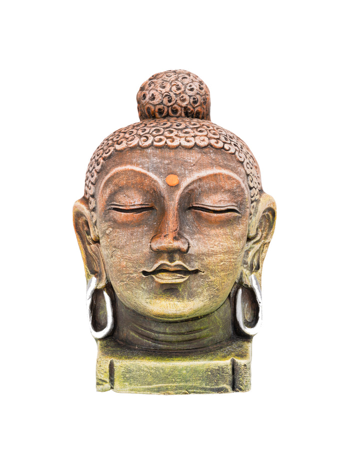 Terracotta Lord Buddha Head Decorative Showpiece - 8 inches - The Heritage Artifacts