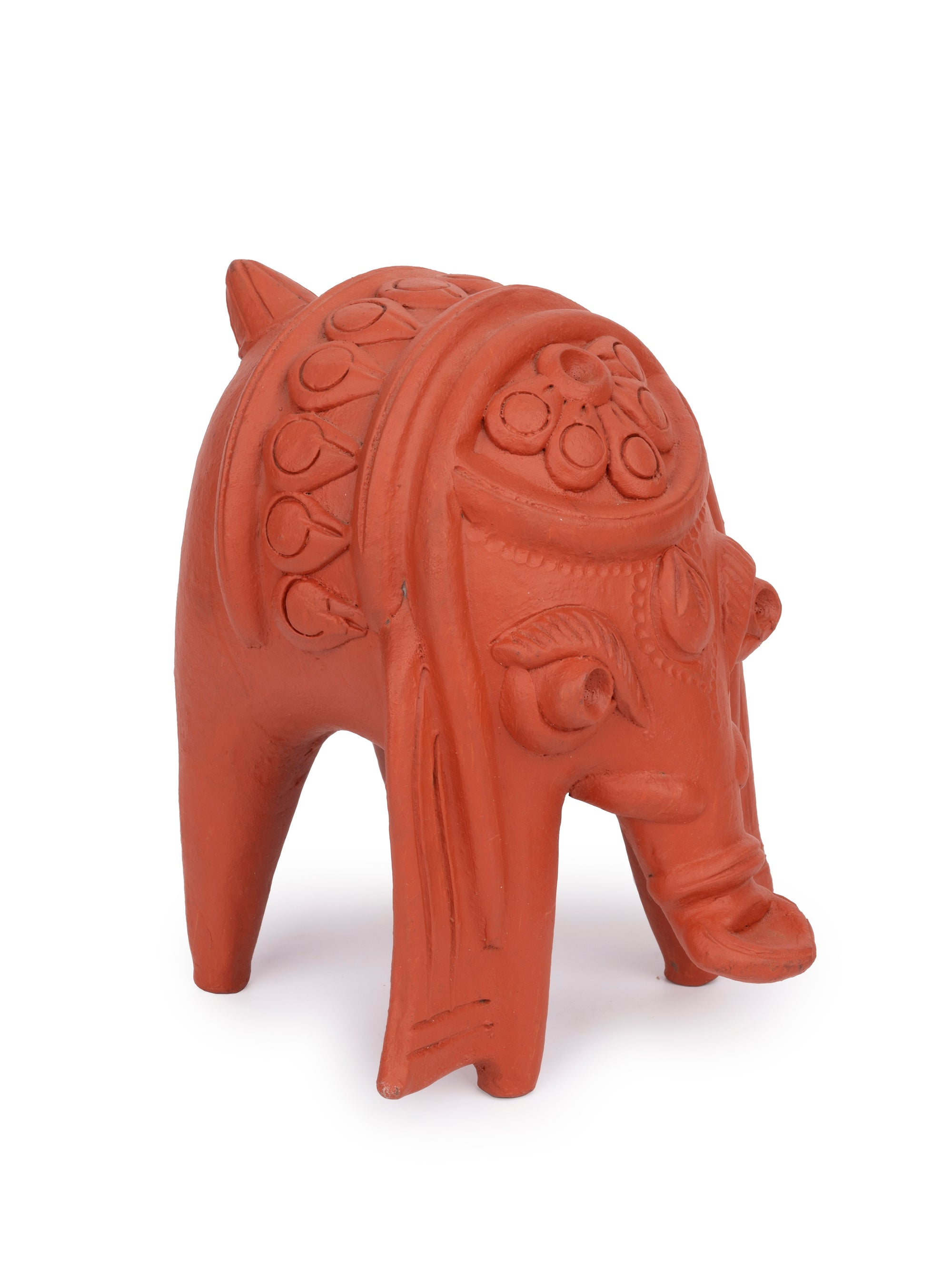 Terracotta Decorative Elephant Figurine - 6 inches height - The Heritage Artifacts