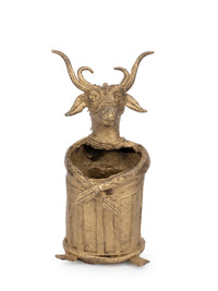 Dokra Craft Buffalo Face, Pen / Pencil Holder made of Brass metal - The Heritage Artifacts