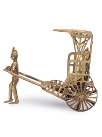 Dokra Art Hand Pulled Rickshaw Home Decor Showpiece - The Heritage Artifacts