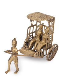 Dokra Art Hand Pulled Rickshaw Home Decor Showpiece - The Heritage Artifacts