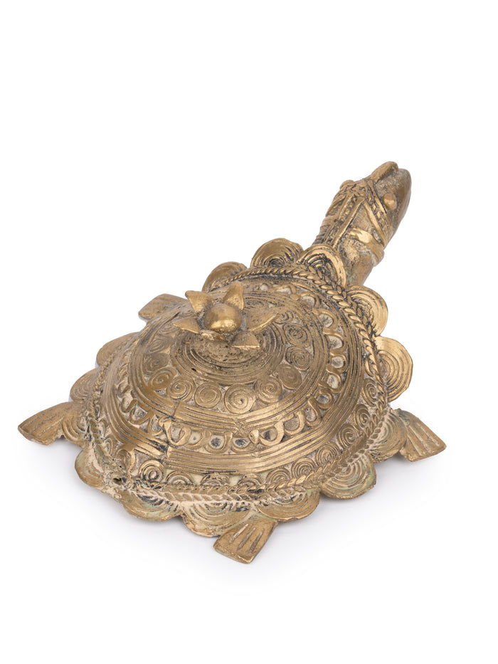 Dokra Art Tortoise figurine Decorative Showpiece made of Brass Metal - The Heritage Artifacts