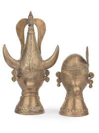 Dokra Tribal Couple Madiya Madin Brass Decor Showpiece - The Heritage Artifacts