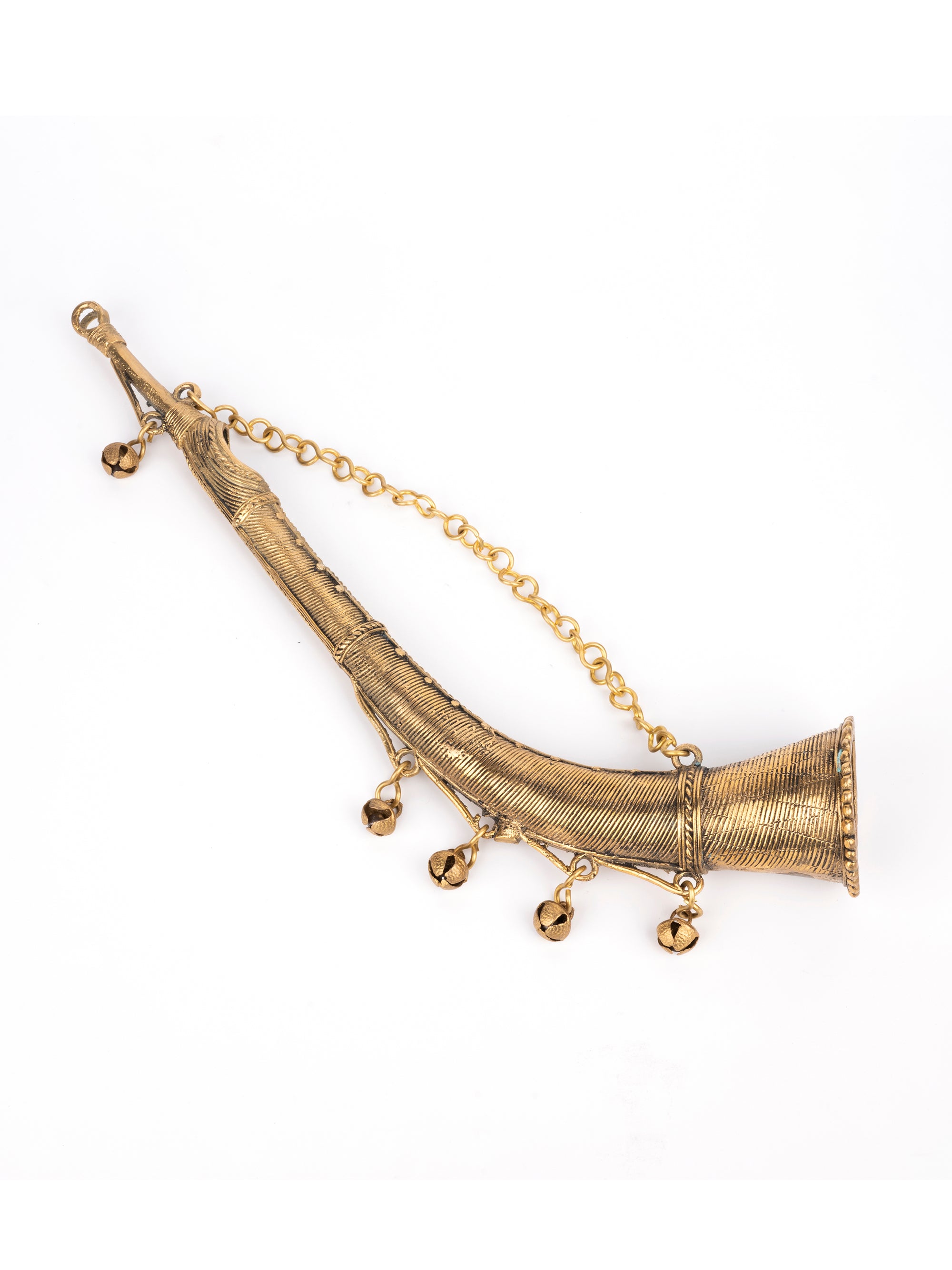 Dokra Art Musical Instrument Todi / Trumpet Hanging Showpiece - The Heritage Artifacts