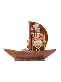 Shantiniketan Art - Resin Boat Decorative Showpiece - The Heritage Artifacts