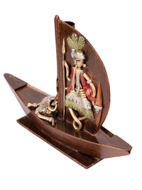 Shantiniketan Art - Resin Boat Decorative Showpiece - The Heritage Artifacts