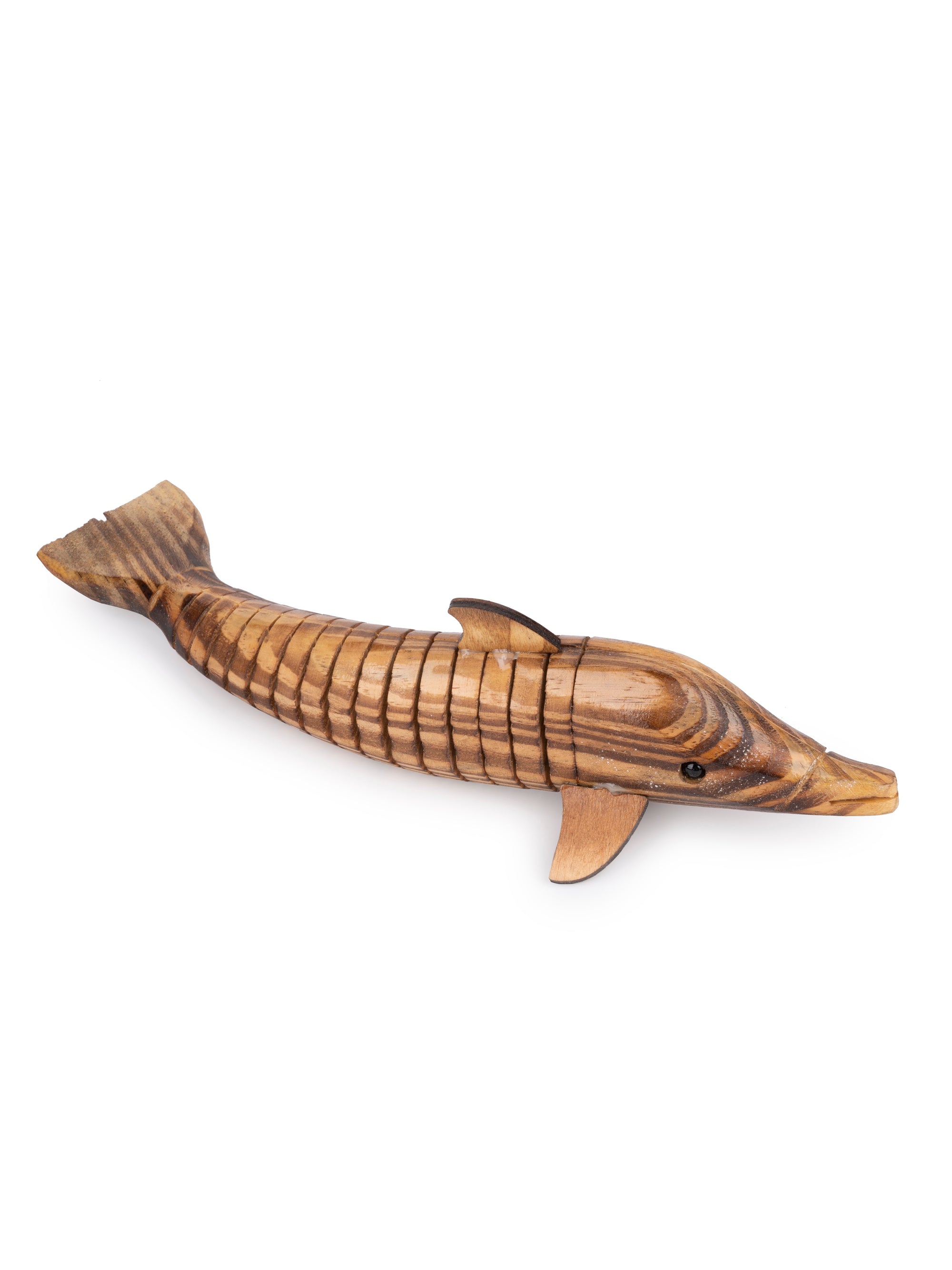 Shantiniketan Art - Wooden Dolphin Decorative Showpiece / Toy - The Heritage Artifacts