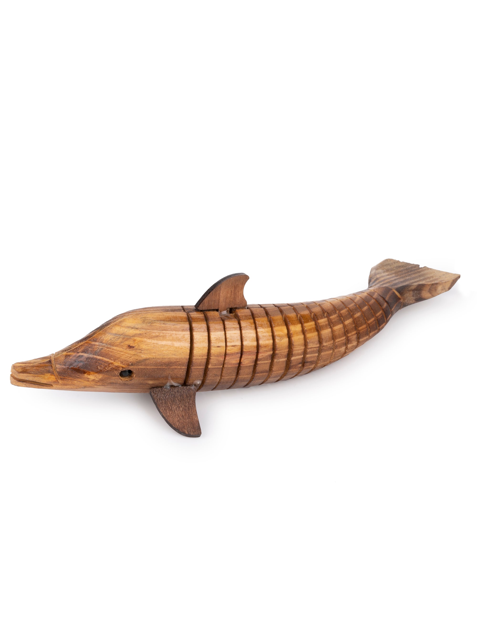 Shantiniketan Art - Wooden Dolphin Decorative Showpiece / Toy - The Heritage Artifacts