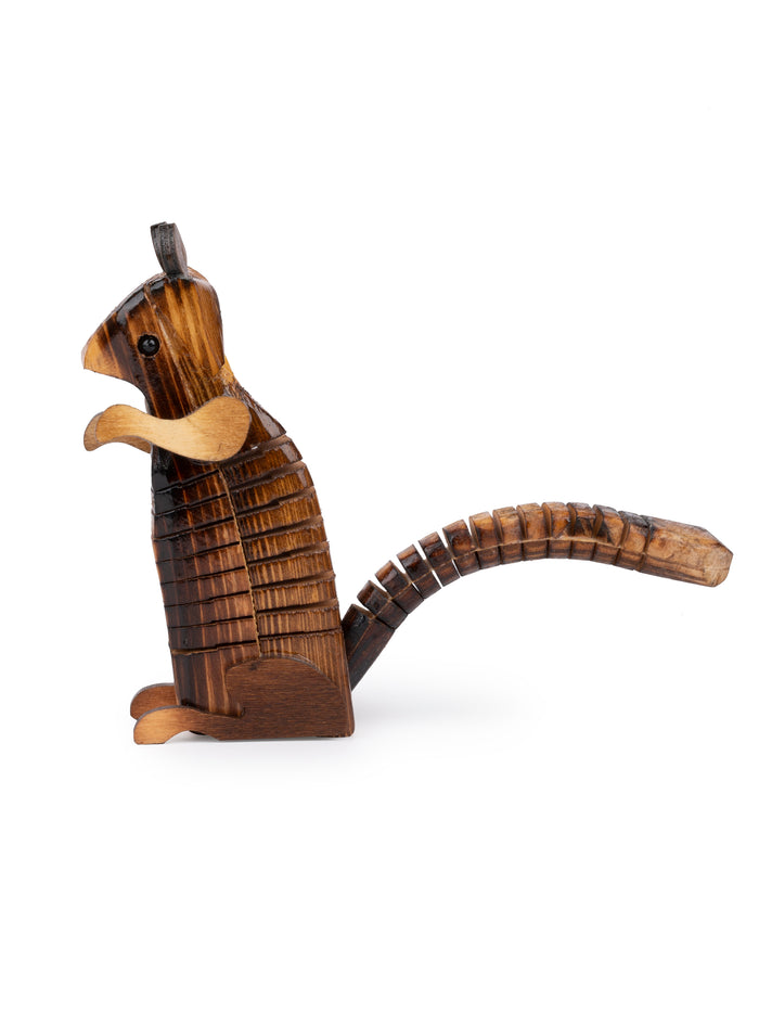 Shantiniketan Art - Wooden Squirrel Decorative Showpiece / Toy - The Heritage Artifacts
