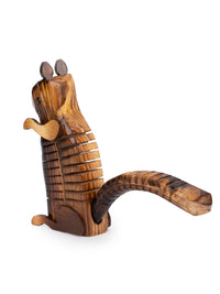 Shantiniketan Art - Wooden Squirrel Decorative Showpiece / Toy - The Heritage Artifacts