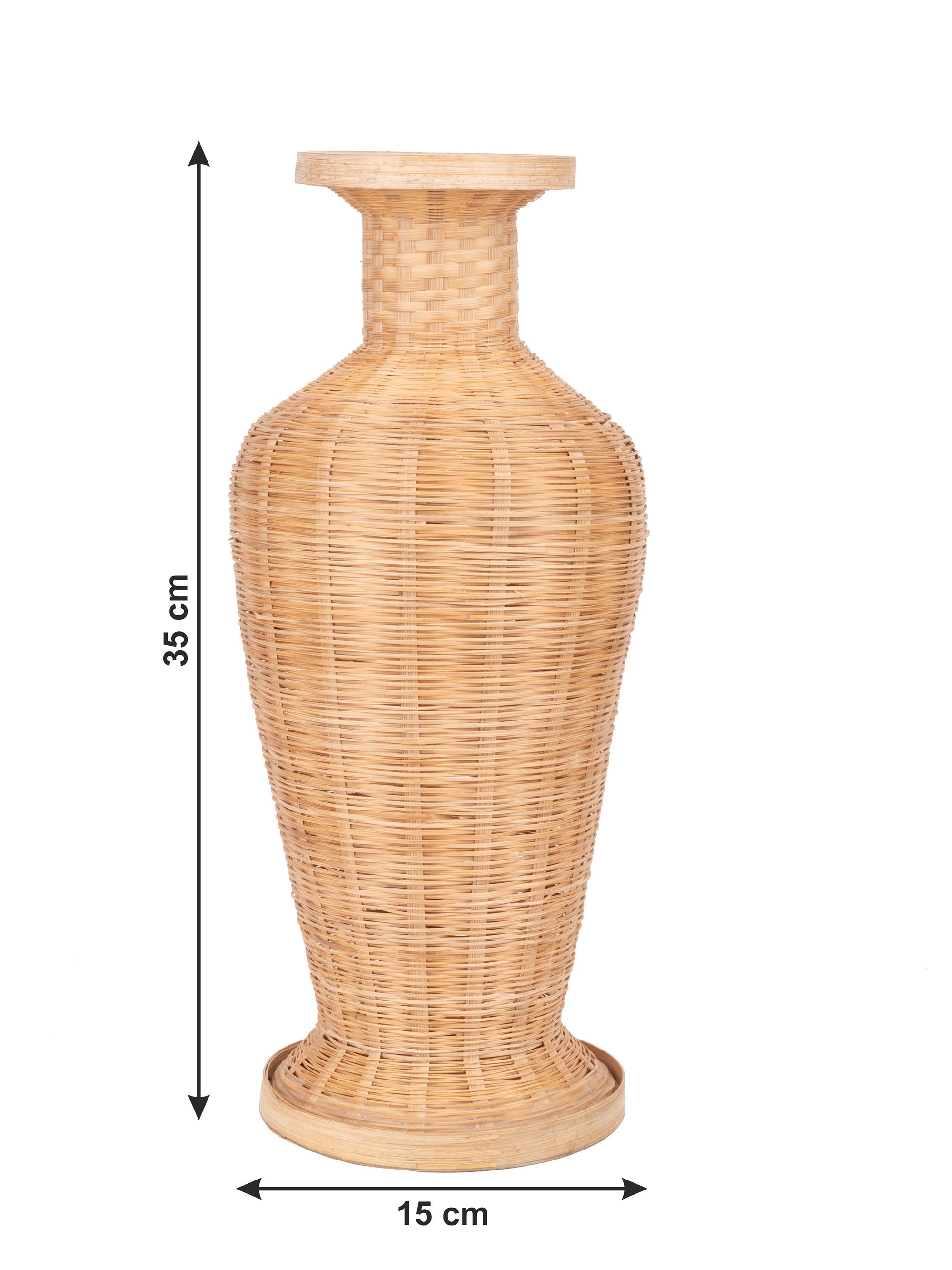 Shantiniketan Art - Bamboo Weave Flower Vase - 14 inches Height - The Heritage Artefacts