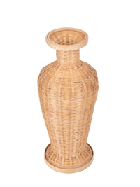 Shantiniketan Art - Bamboo Weave Flower Vase - 14 inches Height - The Heritage Artefacts