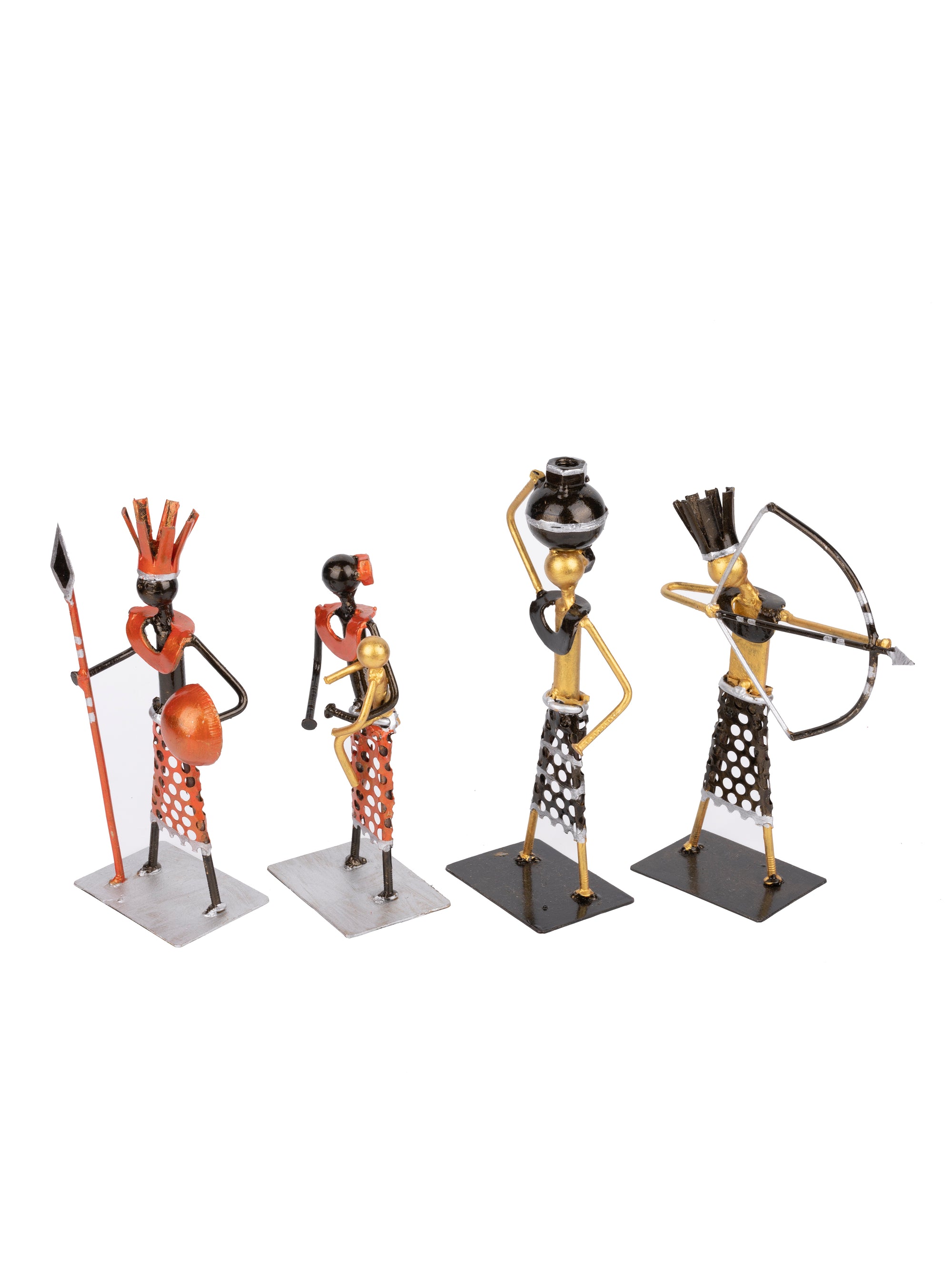 Shantiniketan Art - Tribal Family Metal Decor Showpiece - The Heritage Artifacts