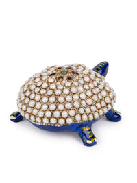 Meenakari and Kundan Work Metal Tortoise Decorative Showpiece - The Heritage Artifacts