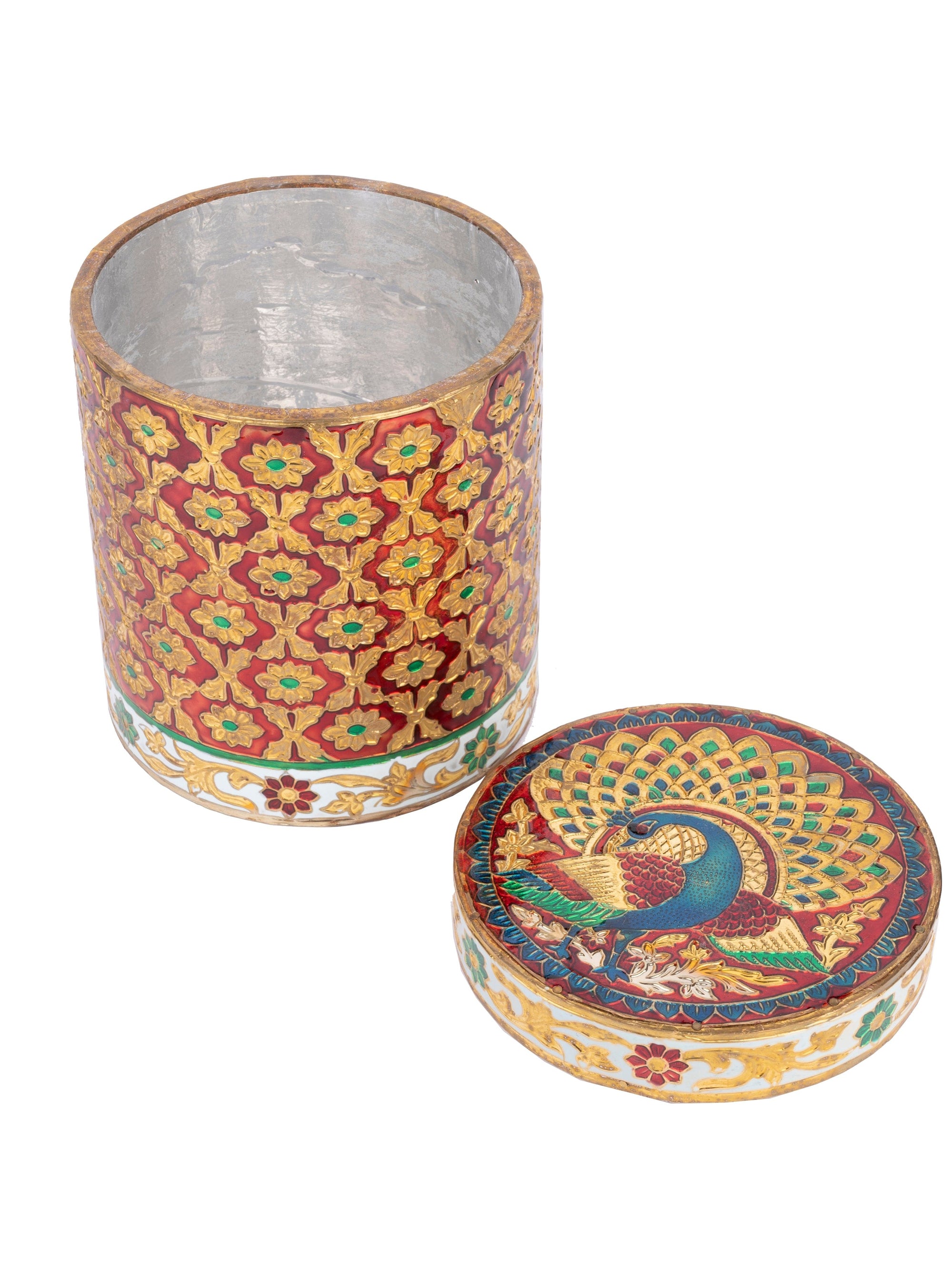 Meenakari Art Storage Jar / Canister / Container - 7 inches height - The Heritage Artifacts