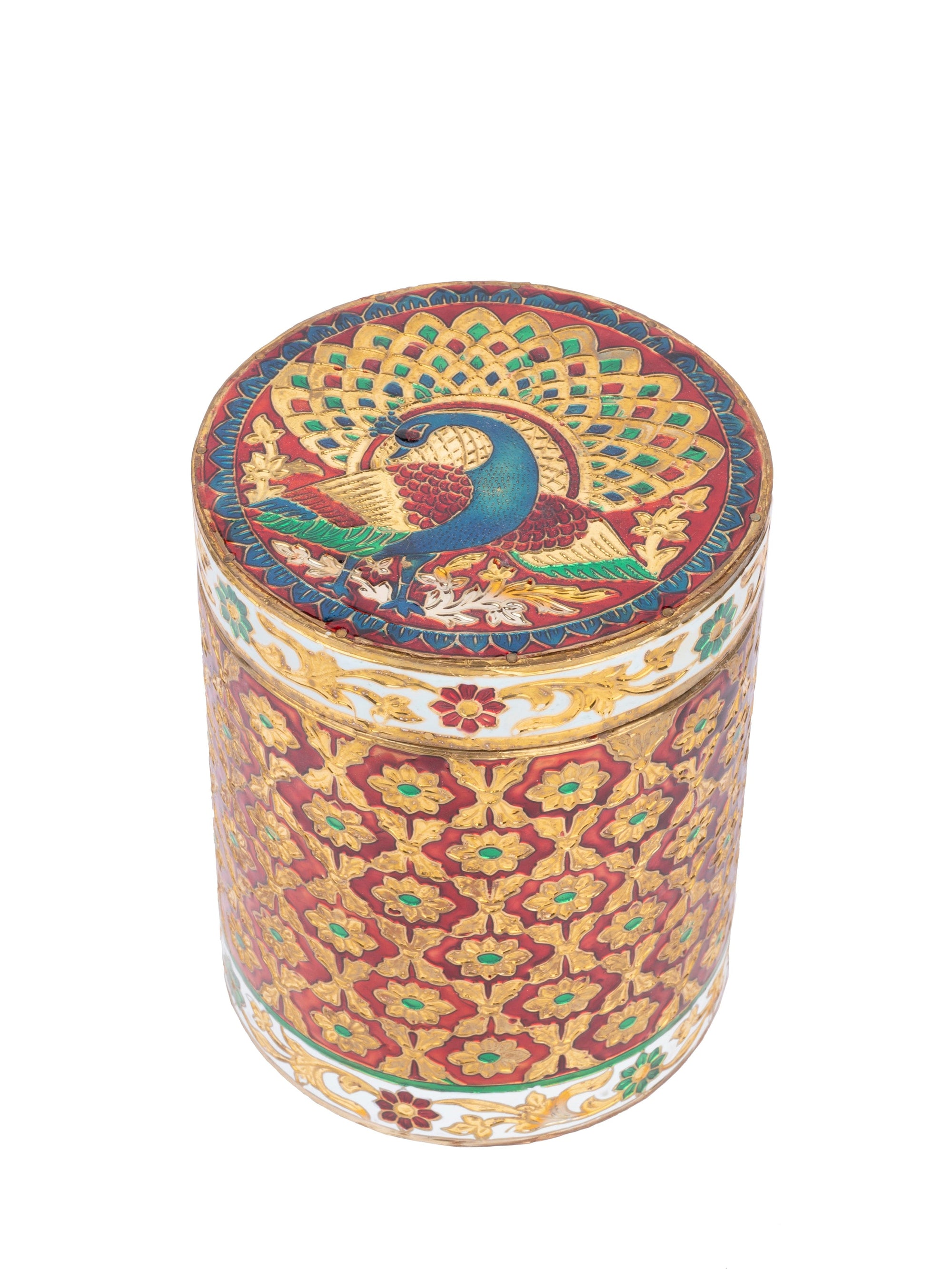 Meenakari Art Storage Jar / Canister / Container - 7 inches height - The Heritage Artifacts
