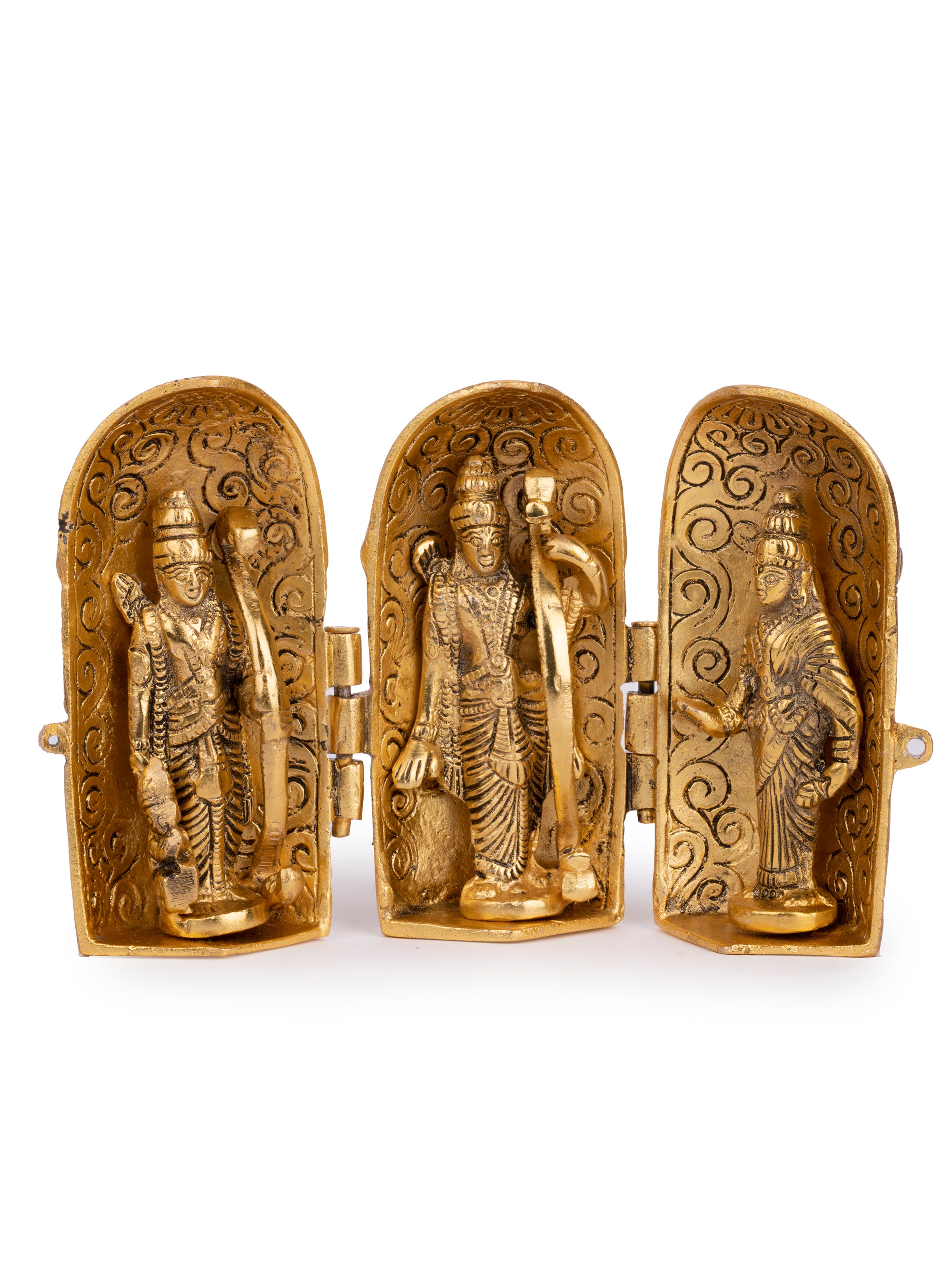 Metal Round Folded Temple Ram Darbar Decorative Showpiece - The Heritage Artifacts