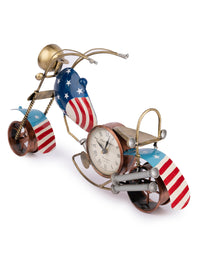 Metal Crafted Bike with Clock Decorative Showpiece - 20 inches - The Heritage Artifacts