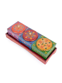 Meenakari Design Dry Fruit Storage Box Set of 3 for Festive Delights - The Heritage Artifacts