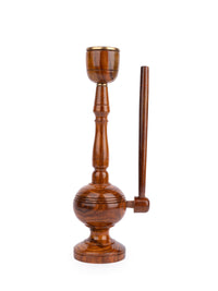 Modern Design Wooden Hookah Decorative Showpiece - 11 inches height - The Heritage Artifacts