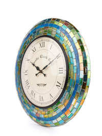 Colorful Rainbow Glass Analogue Wall Clock - 17 inches dia - The Heritage Artifacts