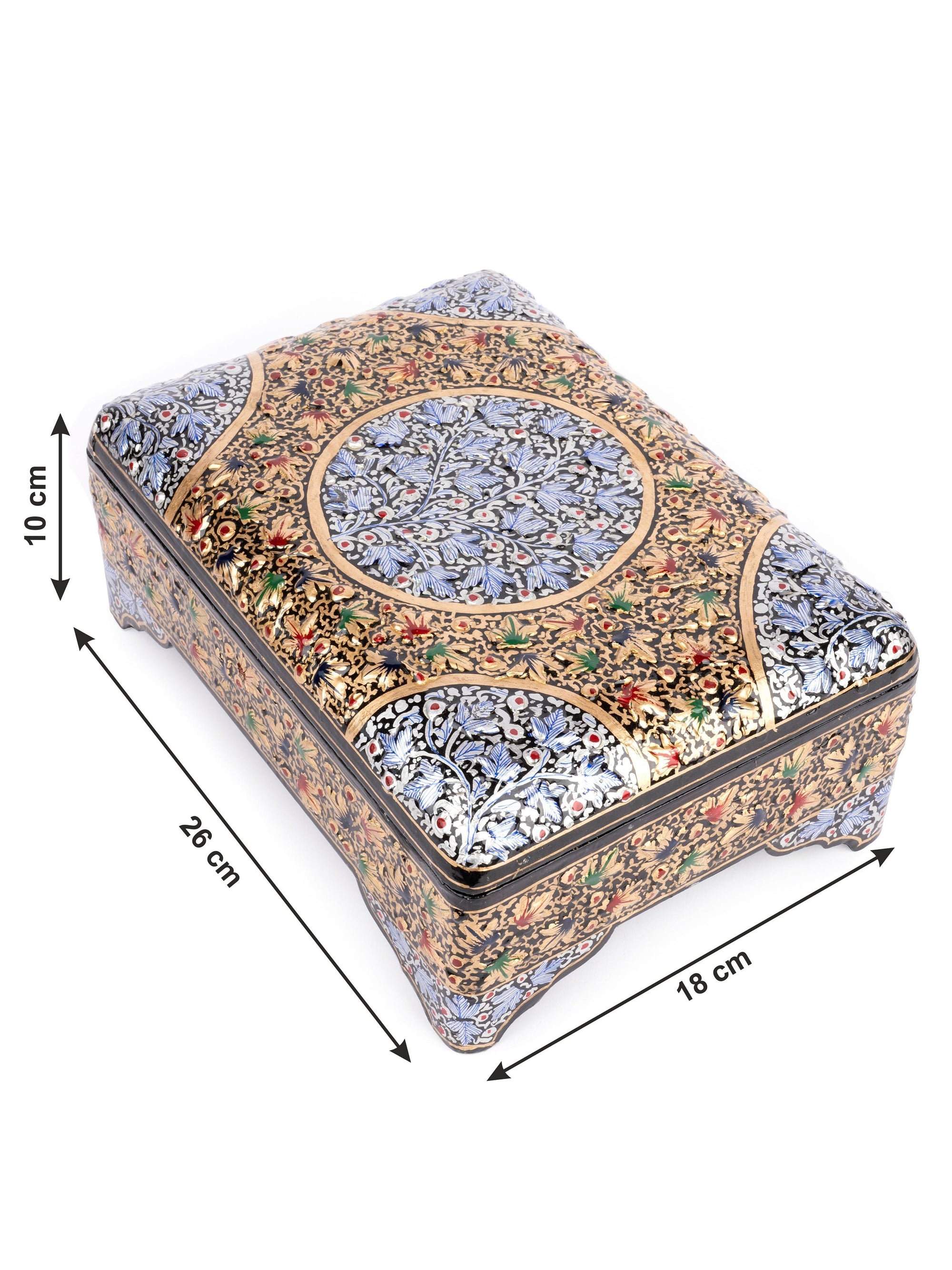 Bright and Colorful Paper Mache Storage Box for Multiuse - The Heritage Artifacts