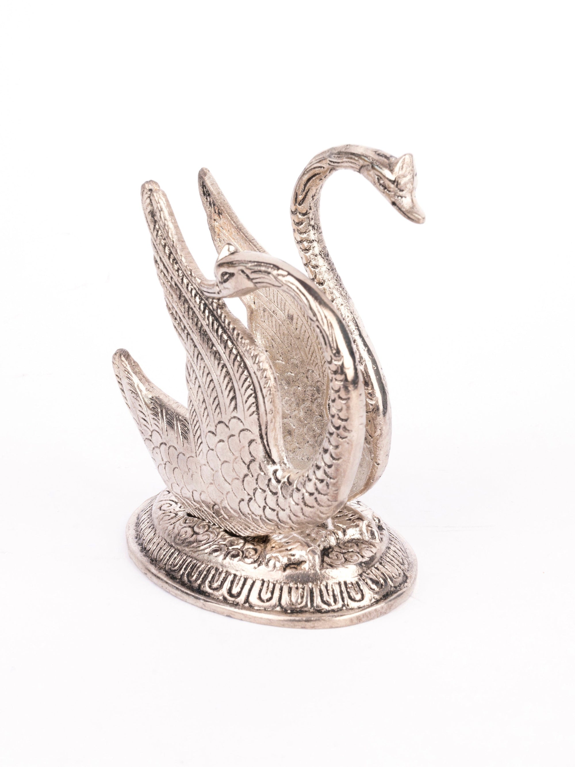 Aluminium Metal Silver Swan shaped Napkin / Tissue Paper holder - The Heritage Artifacts