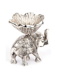 Metal Elephant Serving Bowl for Snacks, Dry fruits Even T light Candles - The Heritage Artifacts