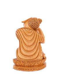 Kadam wood crafted Resting Buddha statue - 6 inches height - The Heritage Artifacts