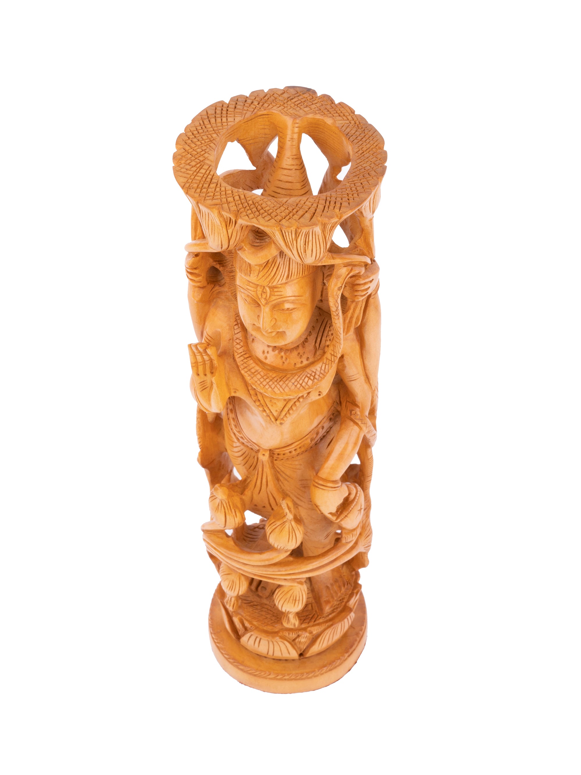 Kadam wood carved Lord Shiva statue - 12 inches height - The Heritage Artifacts