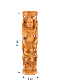 Kadam wood carved Lord Shiva statue - 12 inches height - The Heritage Artifacts