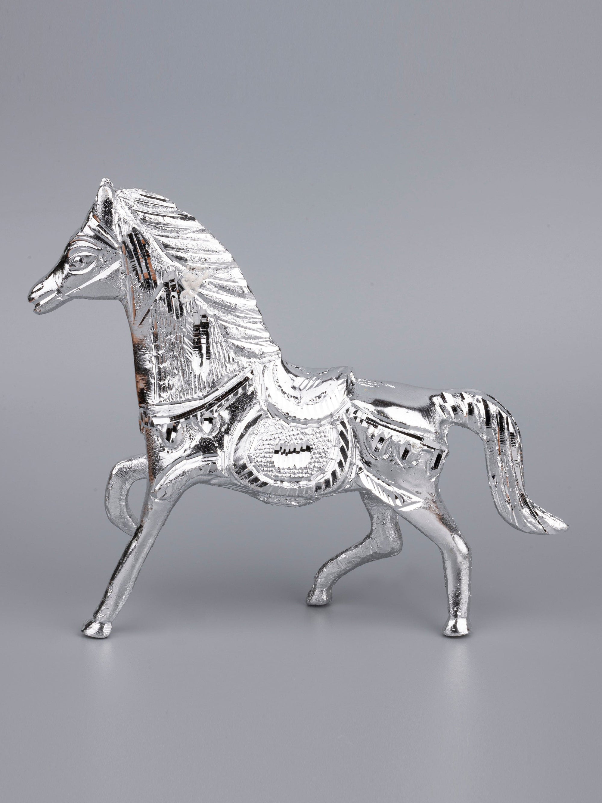 Zinc Metal Handcrafted Running Horse Decorative Showpiece - 7 inches height - The Heritage Artifacts