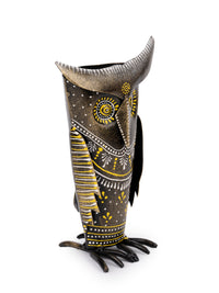 Metal Crafted Black Owl Figurine for Home Decor - 8 inches height - The Heritage Artifacts