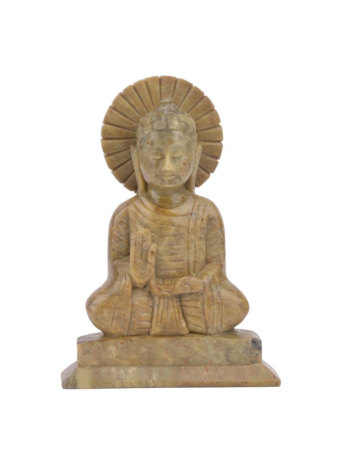 6 inches Buddha figurine hand crafted from Paleva stone - The Heritage Artifacts
