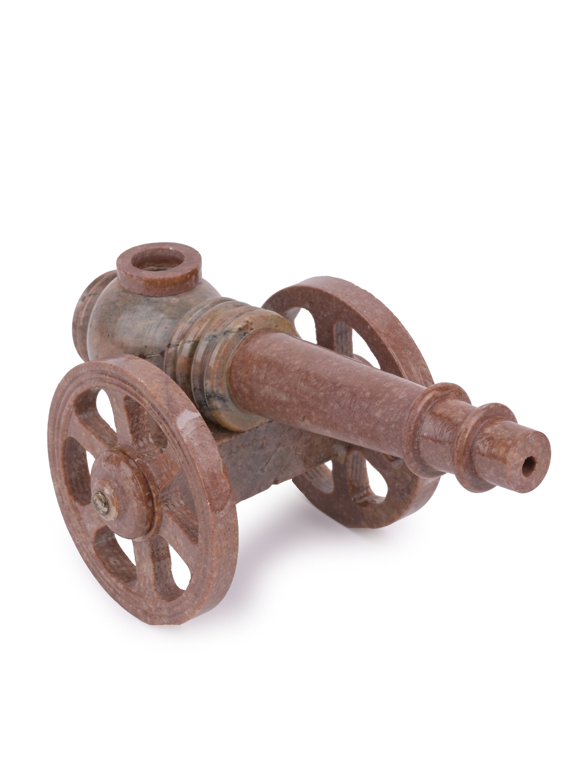 Decorative Canon showpiece made from Brown Paleva stone - The Heritage Artifacts