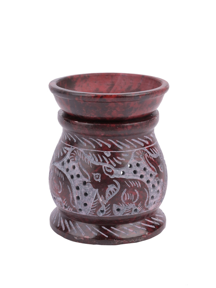 Diffuser / burner crafted in stone - small size - Red - The Heritage Artifacts