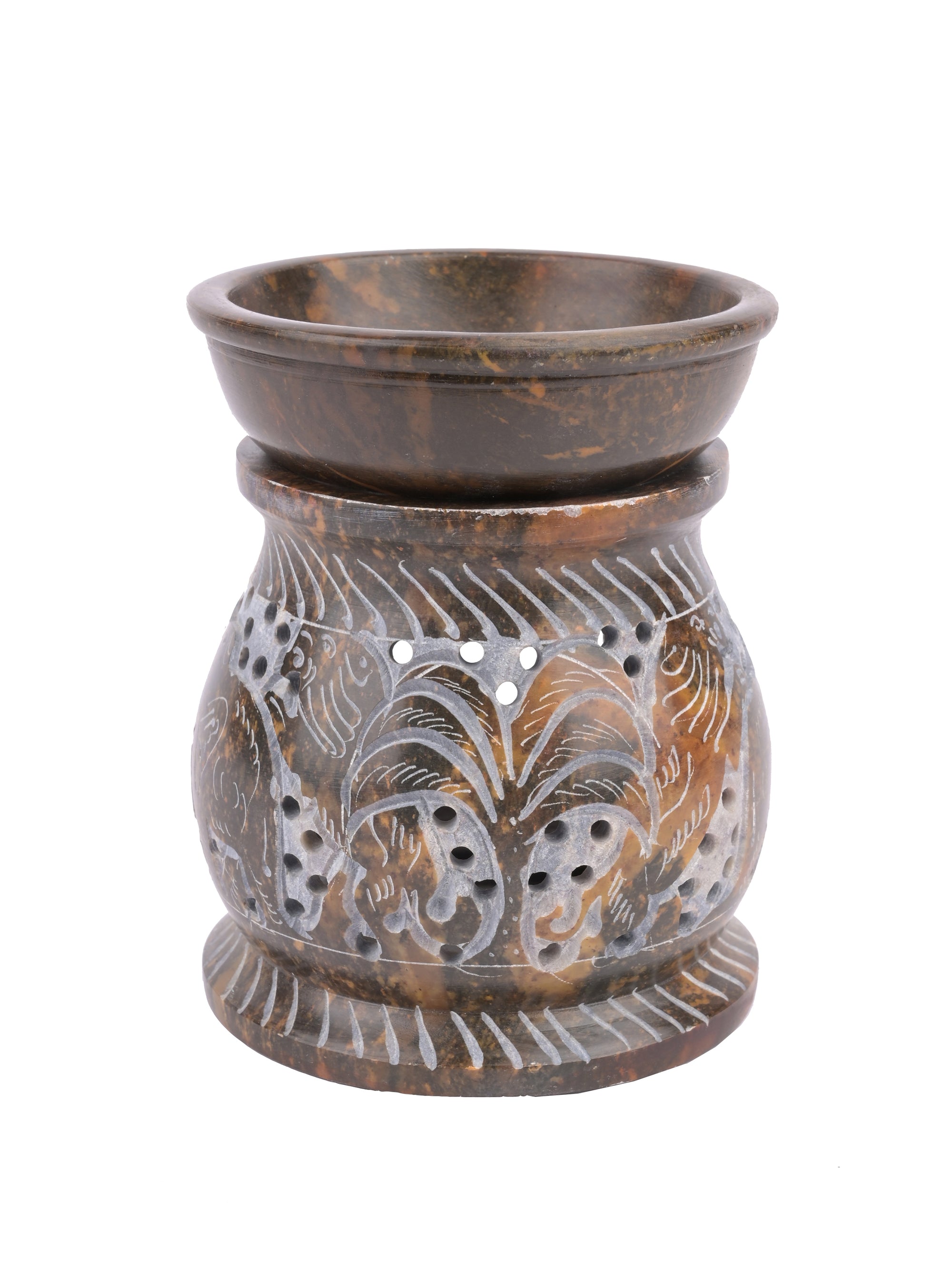 Soapstone carved Oil Burner Aroma Diffuser - 4 inches - The Heritage Artifacts