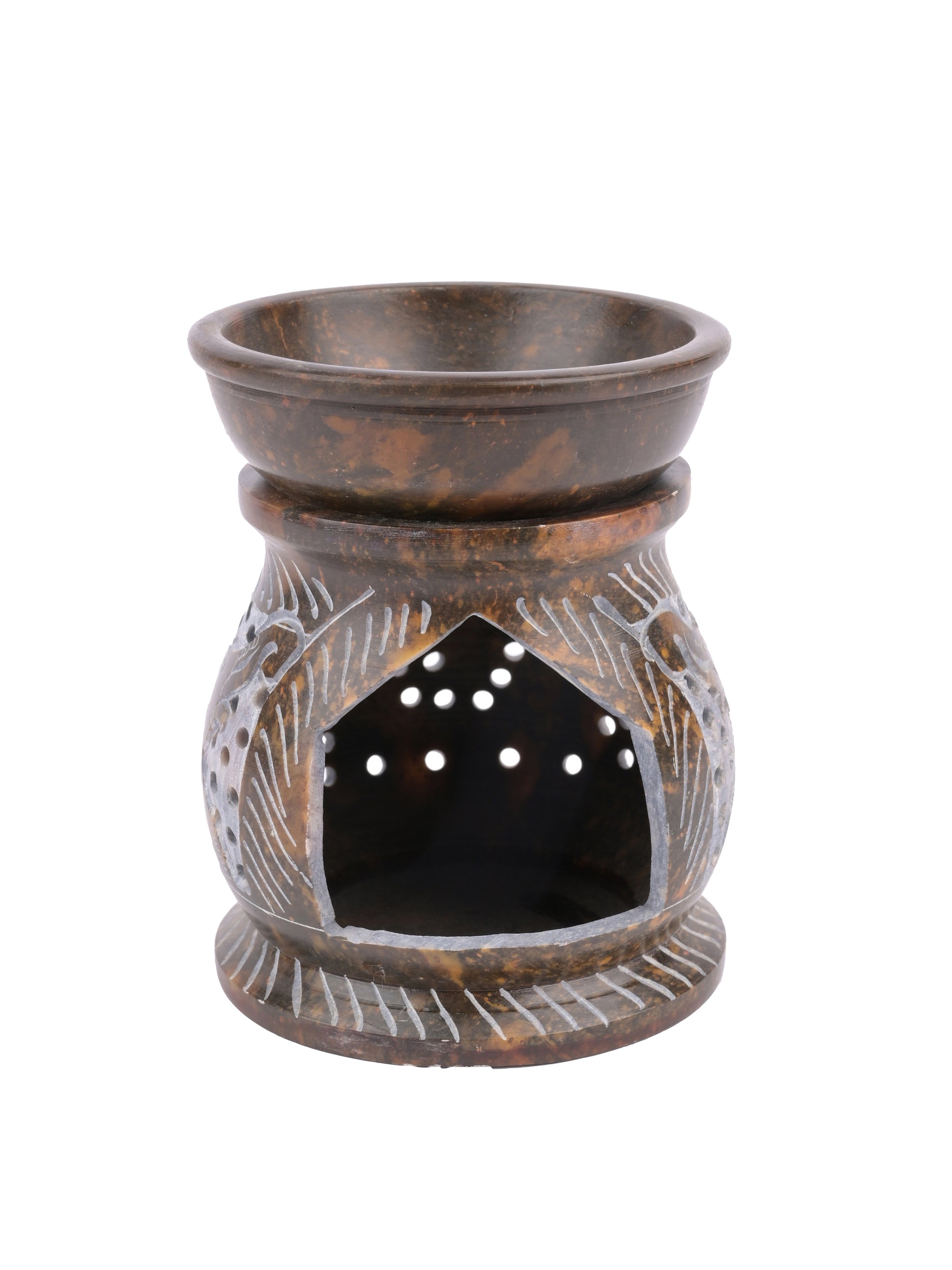 Soapstone carved Oil Burner Aroma Diffuser - 4 inches - The Heritage Artifacts