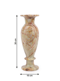 Stone crafted Flower vase with glossy finish, 12 inches in height - The Heritage Artifacts