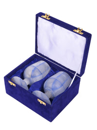 Royal blue marble wine glass - set of 2 pcs in a gift box - The Heritage Artifacts