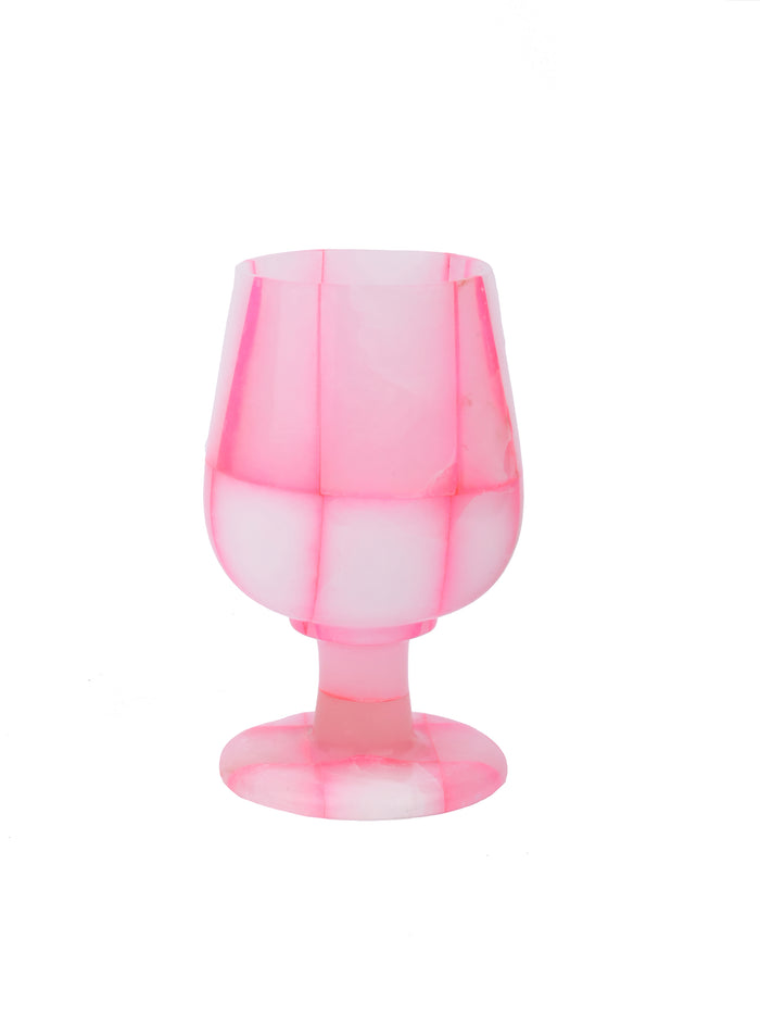 Royal pink marble wine glass - set of 2 pcs in a gift box - The Heritage Artifacts