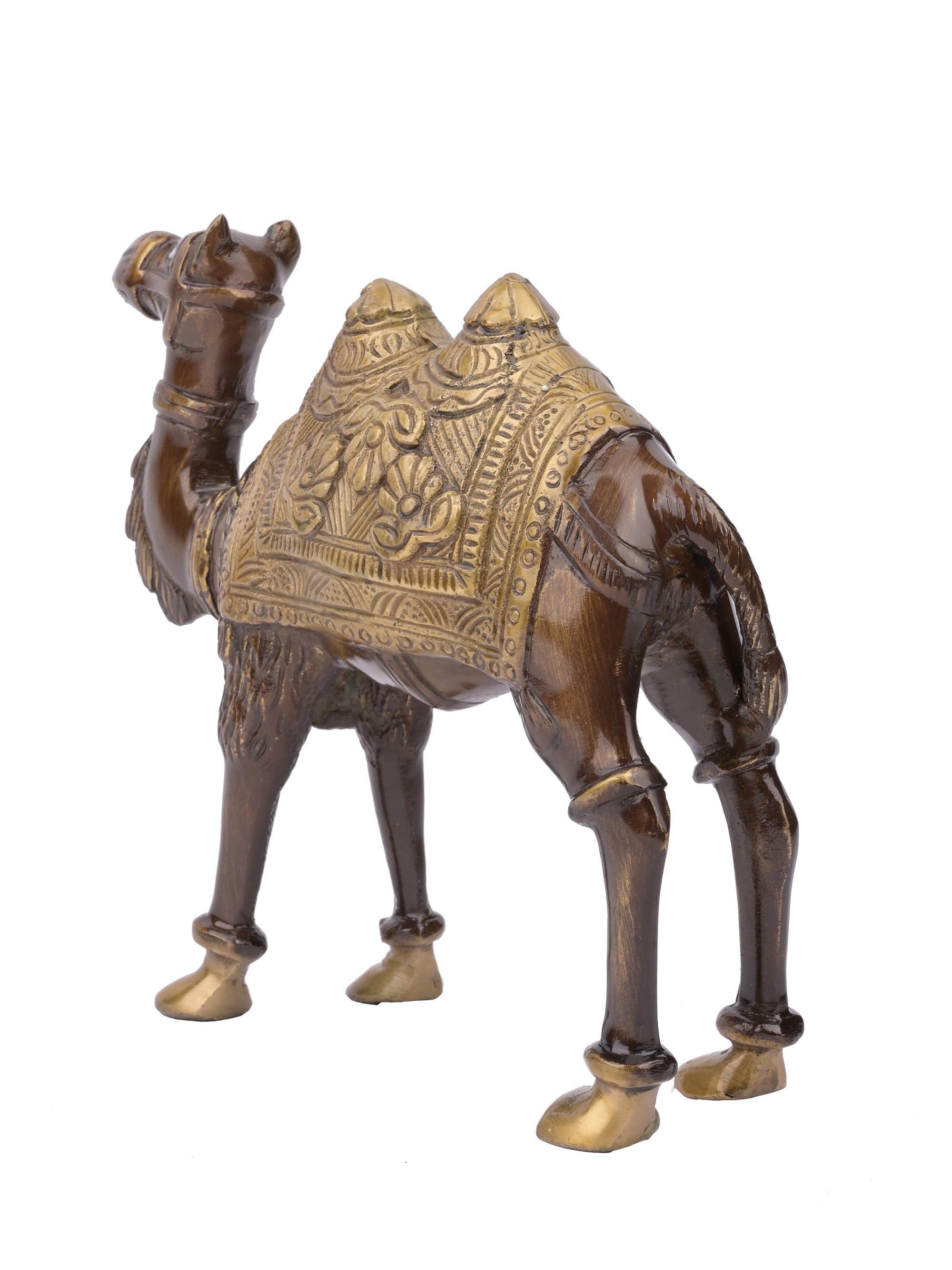 Brass crafted and painted Decorative Camel Showpiece - The Heritage Artifacts