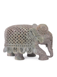 Intricately stone carved elephant, decorative showpiece - The Heritage Artifacts