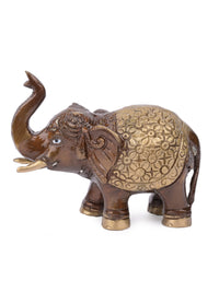 Brass Crafted and Painted Decorative Elephant Showpiece - The Heritage Artifacts