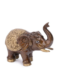 Brass Crafted and Painted Decorative Elephant Showpiece - The Heritage Artifacts