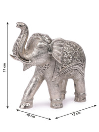 Oxidised Silver, Handmade Elephant decor piece - 7 inches in length - The Heritage Artifacts